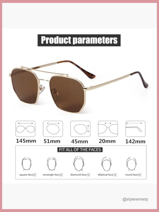 Retro Aviator Sunglasses, Lightweight Metal Frame, UV400 Protection main image 7
